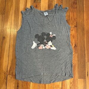 Disney Gray Tank Top with Mickey and Minnie Design